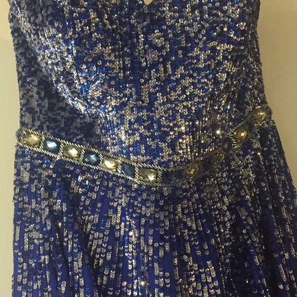 Sherri Hill Blue Prom Dress - Picture 6 of 6